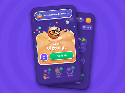 Victory Screen | Emoji 2021 2d 2d animation achievement ae aftereffects casual game character animation environment game game animation illustration ios game leveldesign mobile games victory