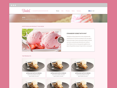 Ice Cream Product Page Teaser home homepage icecream webdesign