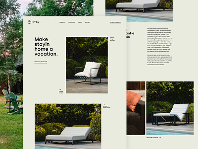 Stay homepage design furniture home outdour stay ui ux web