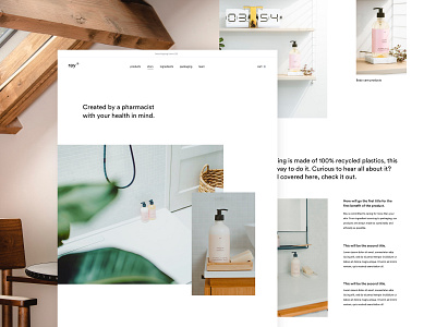 ray story page about conditioner cosmetics design ecommerce landing minimal page shampoo skinncare story ui ux webshop