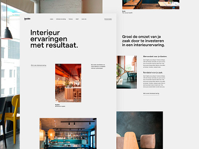 Inside homepage agency bar design home interior landing page restaurant retail ui ux