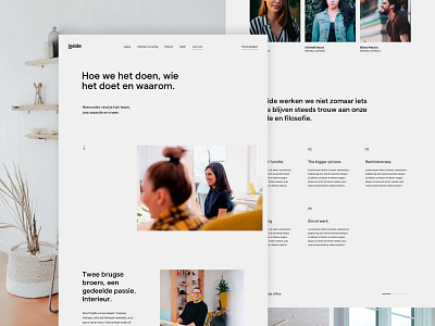 inside about page about agency design interior landing page story studio team ui ux values