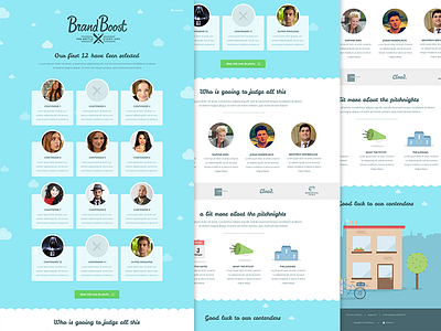 Contenders Page Brandboost blue contenders contest illustrations ui webdesign