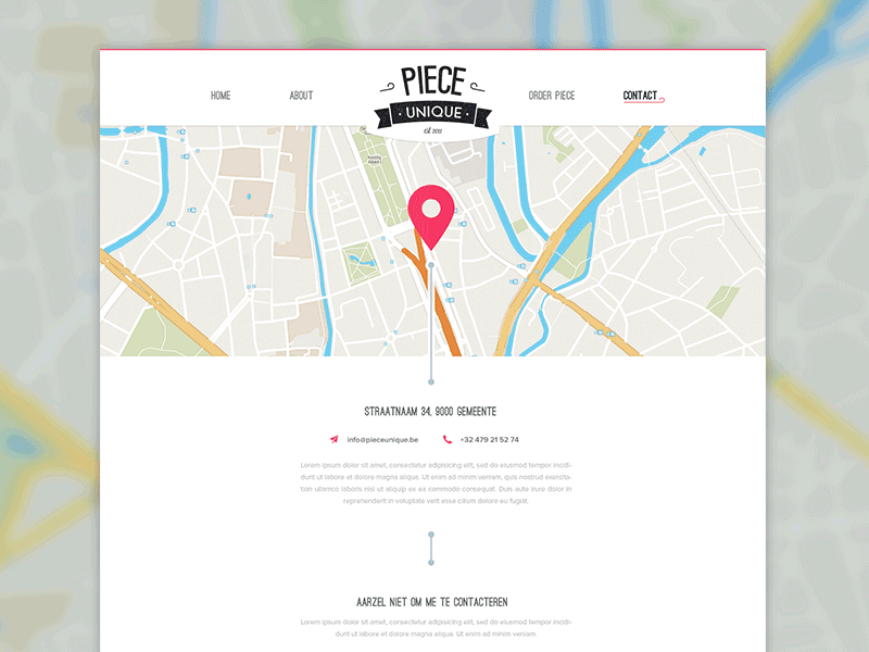 Contactpage contactpage map minimal minimalistic pink ui webdesign
