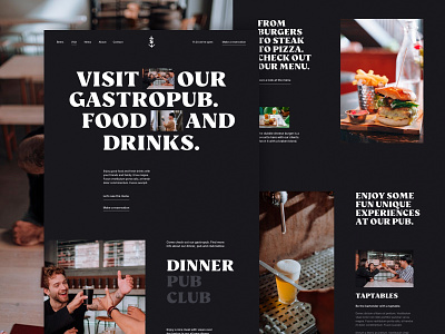 Stadshaven Brewery Restaurant page bar brewery design drinks food landing page restaurant typography ui ux web