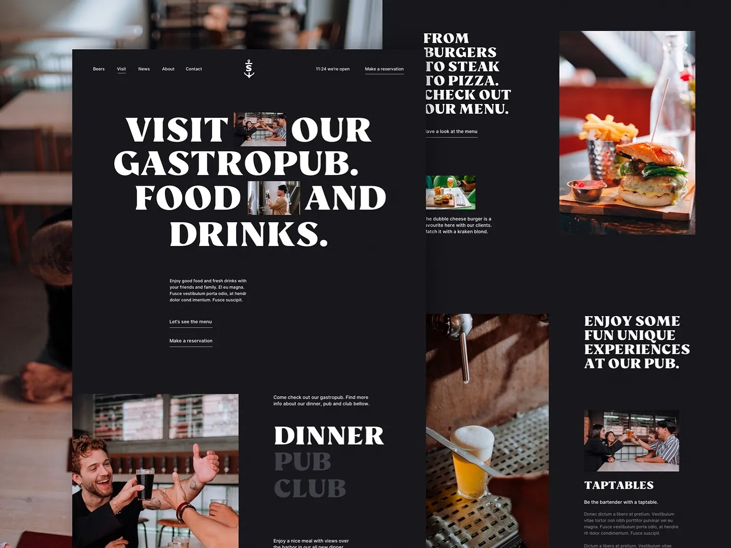 Modern Brewery Website Design for Gastropubs