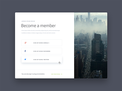Daily UI - Day 1 daily day 1 sign up social ui