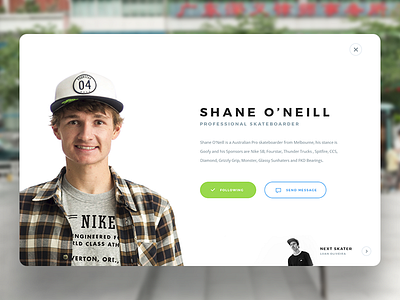 Daily Ui - Day 6 day 6 luan oliviera n daily profile shane oneill skateboarding ui