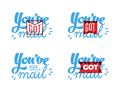 Badge Variations badge blue enveloppe mail multiply red typography