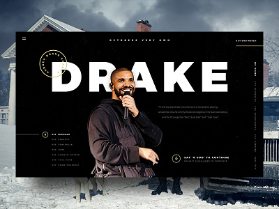 Octobers Very Own design drake experience landingpage micro interaction music navigation player ux webdesign