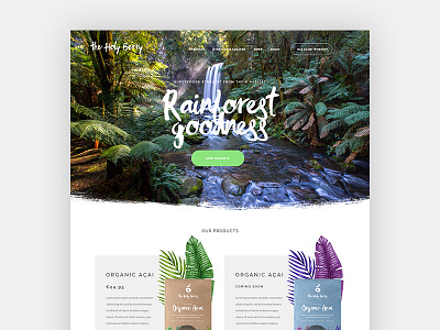 Rainforest Goodness brushtype food logo packaging rainforest ui webdesign