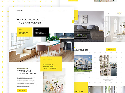 Acasa homepage housing landingpage real estate ui website yellow