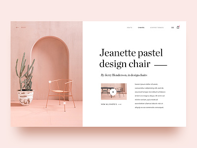 Jeanette Chair design furniture pastel serif typography ui video