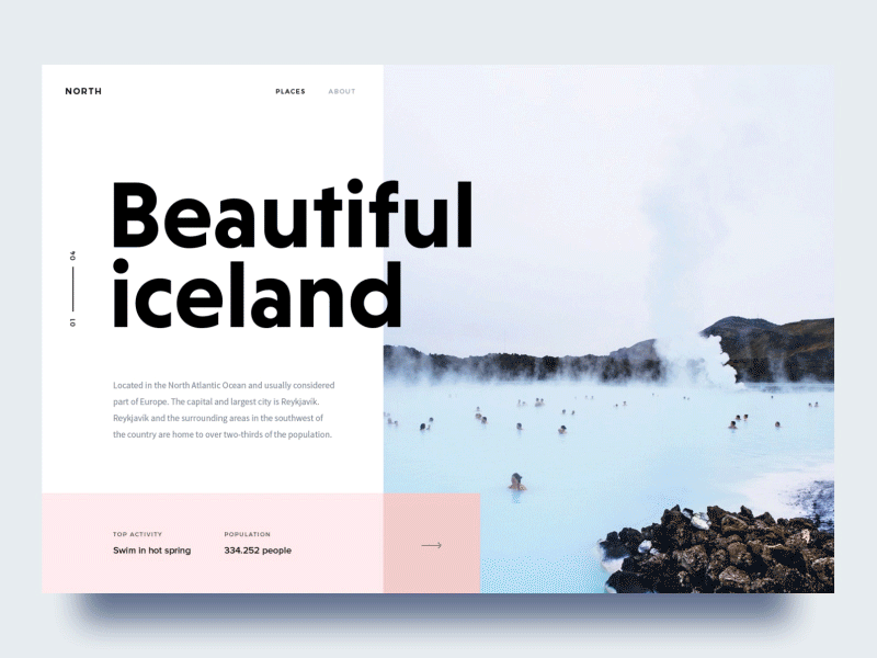 North Scroll Animation animation big bold iceland north norway scroll typography ui ux