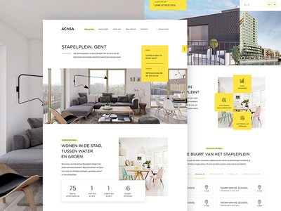 Projectdetail facts place real estate stats ui ux yellow