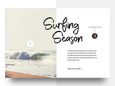Surfing Season handwritten profile surf surfing typography ui video web