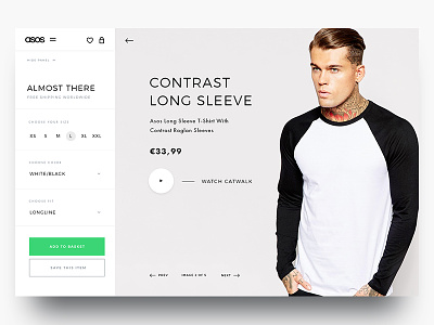 Asos Product ecommerce filters product shirt ui ux video webshop