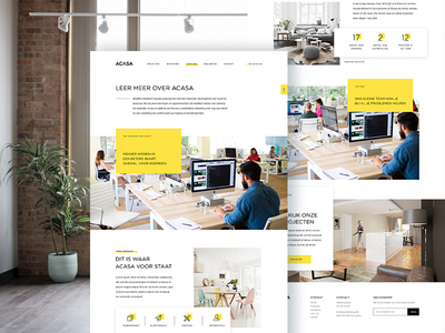 About Page about facts place process real estate stats team ui ux yellow