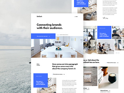 Dotdash Home agency blue design home landing page studio ui ux