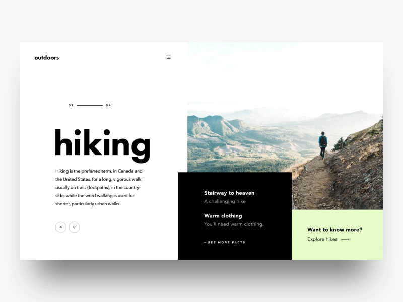 Outdoors Transition animation group mask principle scroll staggered transition ui ux