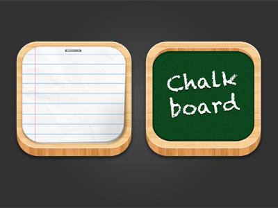 Wood Icons :) app chalkboard icon iphone paper reminder staple wood