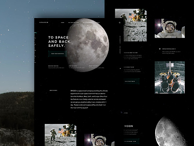 Spaced Homepage dark design homepage moon sci fi space spaced spacedchallenge travel ui ux
