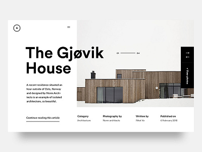 Gjovik House architecture design slider type ui ux