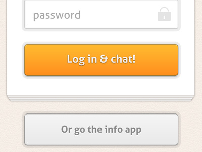 Log In page app button iphone login orange ui ux