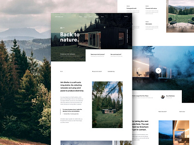 Nature Full Page cabin design landing modular living nature page ui ux