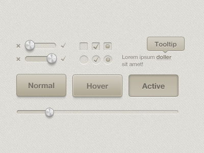 Creamy Ui Elements active beige brown button checkbox design hover normal slider toggle tooltip ui ui elements