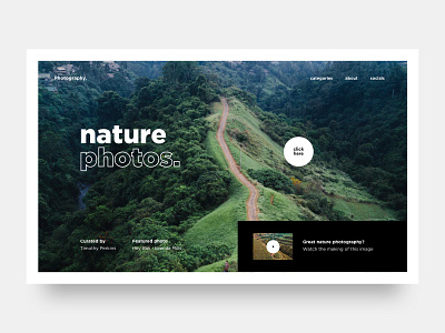 Photography V2 design hero landing nature typography ui ux webdesign