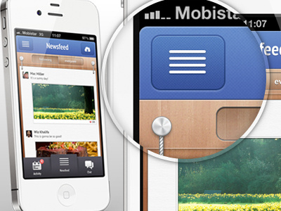 Mobile Practice app blue button design iphone navbar paper ui wood