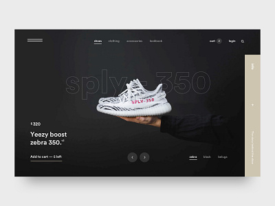 Yeezy Season adidas design detail page product sneaker ui ux view yeezy