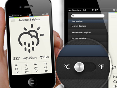 Weather App app climacons design ui iphone weather