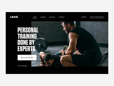 Lean Pageload animation design homepage interaction pageload personal principle sport trainer training ui ux web workout