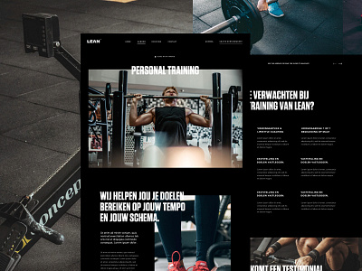 Service Detail Page black dark design landing page personal trainer serives sport type ui ux web