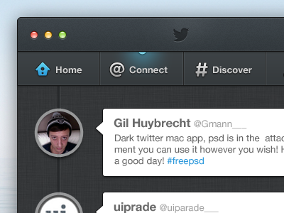 Dark Twitter for mac blue dark hover new tweet software twitter ui