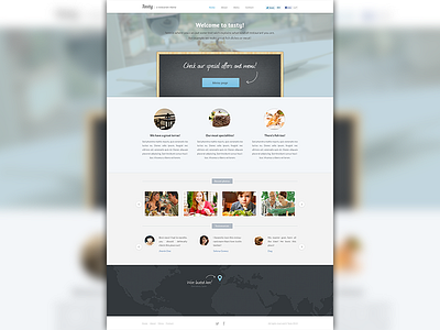 Tasty Homepage Full chalkboard restaurant webdesign
