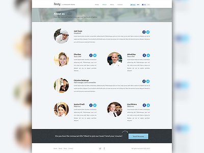 Tasty About Page about button restaurant ui webdesign