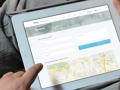 Tasty Contact Page button contact design google map page restaurant send ui webdesign
