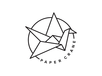 Paper Crane Tattoo Studio Alt Logo branding identity logo