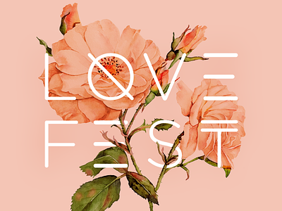 LoveFest Event Flyer custom type design flowers prism boutique