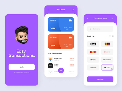 Mobile banking app concept app app design bank bank app banking concept concept art concept design design flat minimal mobile mobile app mobile app design mobile design mobile ui project transaction ui ux