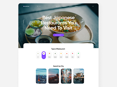 Japanese Cuisine Guide Website app app design concept design design flat japan japanese japanese food minimal project ui ux web web app web deisgn web design web designer web ui webdesign website