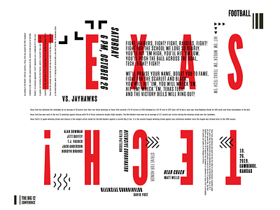 Gameday - Texas Tech - October 26, 2019 graphic design typography