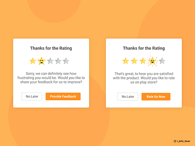 Pop-Up/Overlay daily ui 015 daily ui design challenge feedback mobile app orange theme overlay overlay mobile app pop up mobile app popup rating star rating