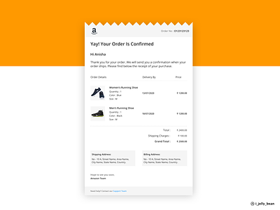 Email Receipt amazon amazon email daily ui 016 daily ui design challenge email receipt email receipt template mobile design order confirmation order confirmation email order details order receipt web design