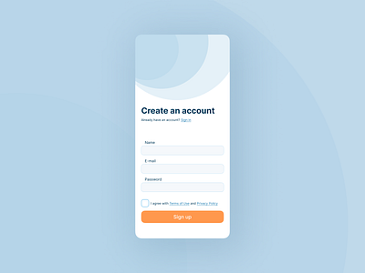 Sign Up – Daily UI #001 app dailyui signup ui