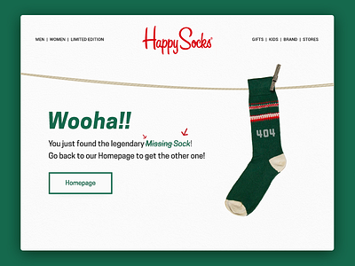 Happy Socks 404 404 error green landing socks ui