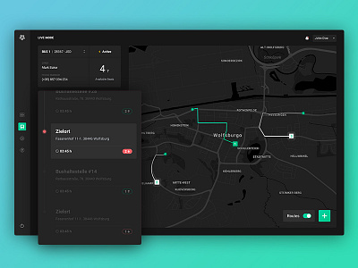 Bus Monitoring analytics app chart dark dashboard design interface ui ux web